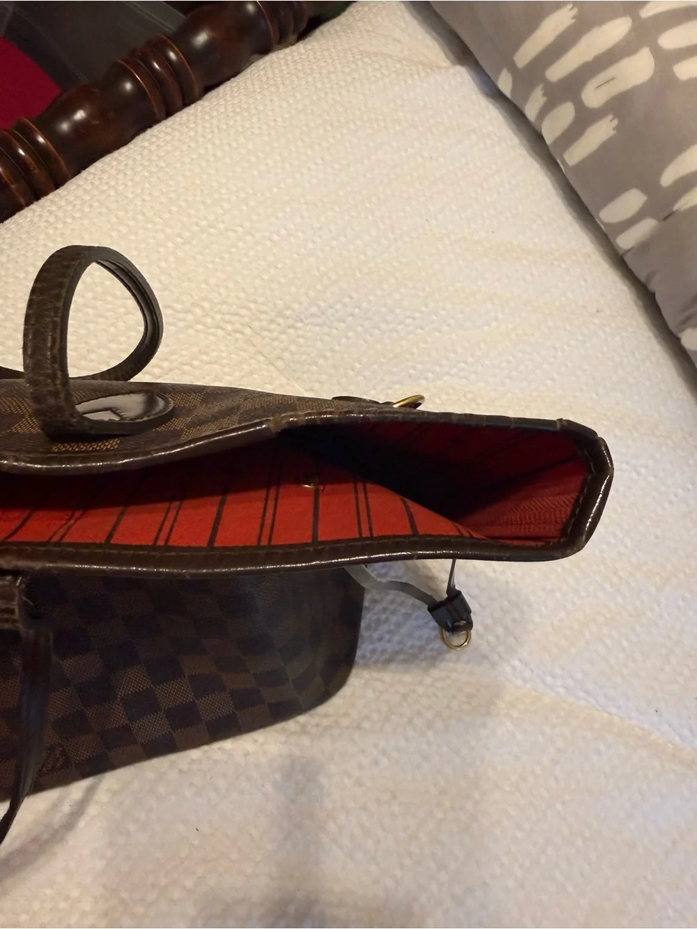 AUTHENTIC Louis Vuitton Brown Damier Ebene Canvas MM Neverfull Tote - Picture 7 of 9